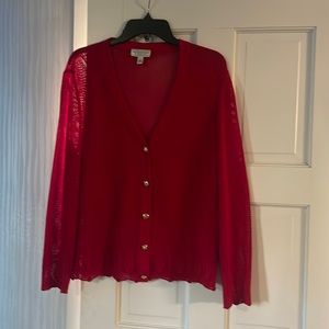 Vintage St John open knit red sweater